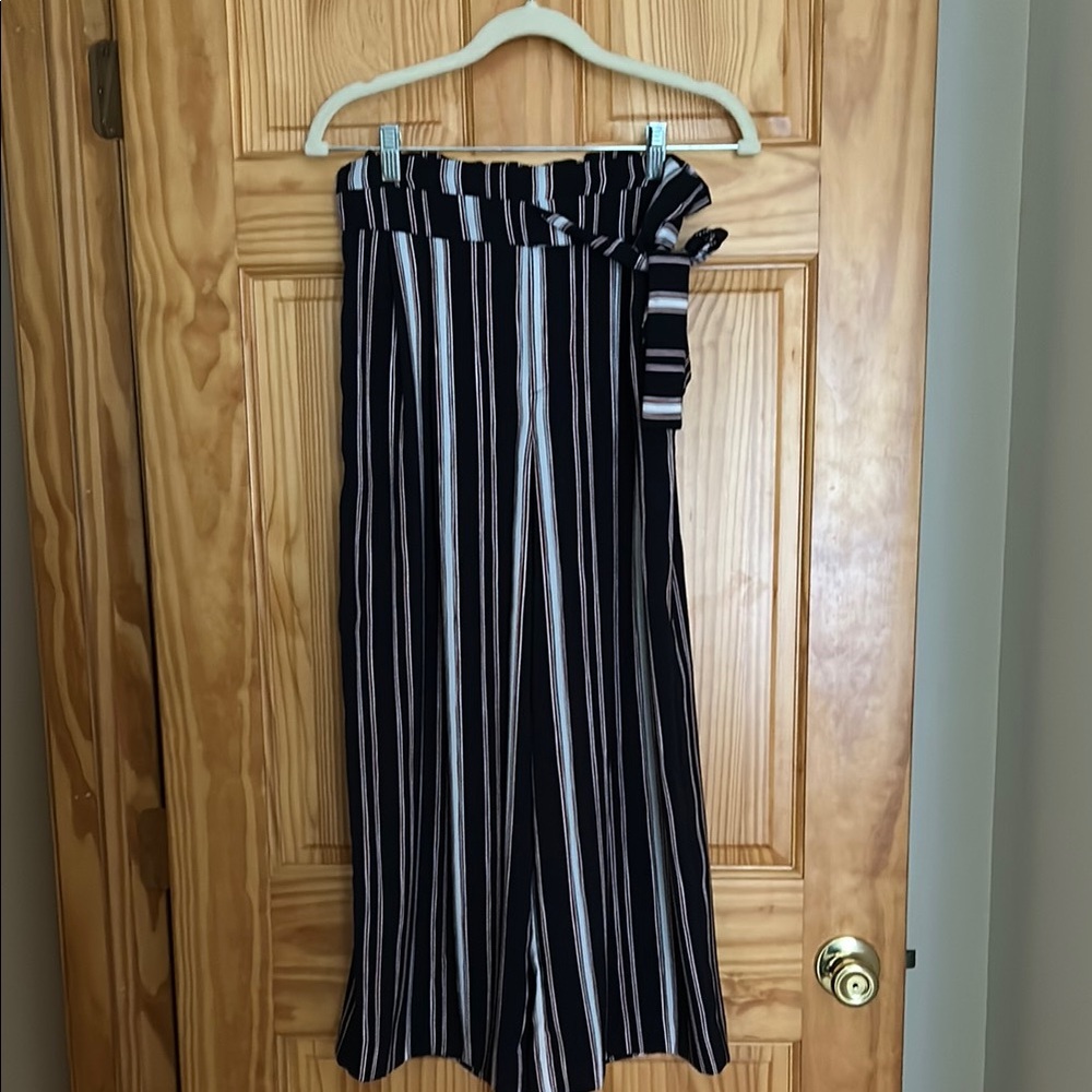 LARA Red White and blue wide Leg palazzo ankle pants